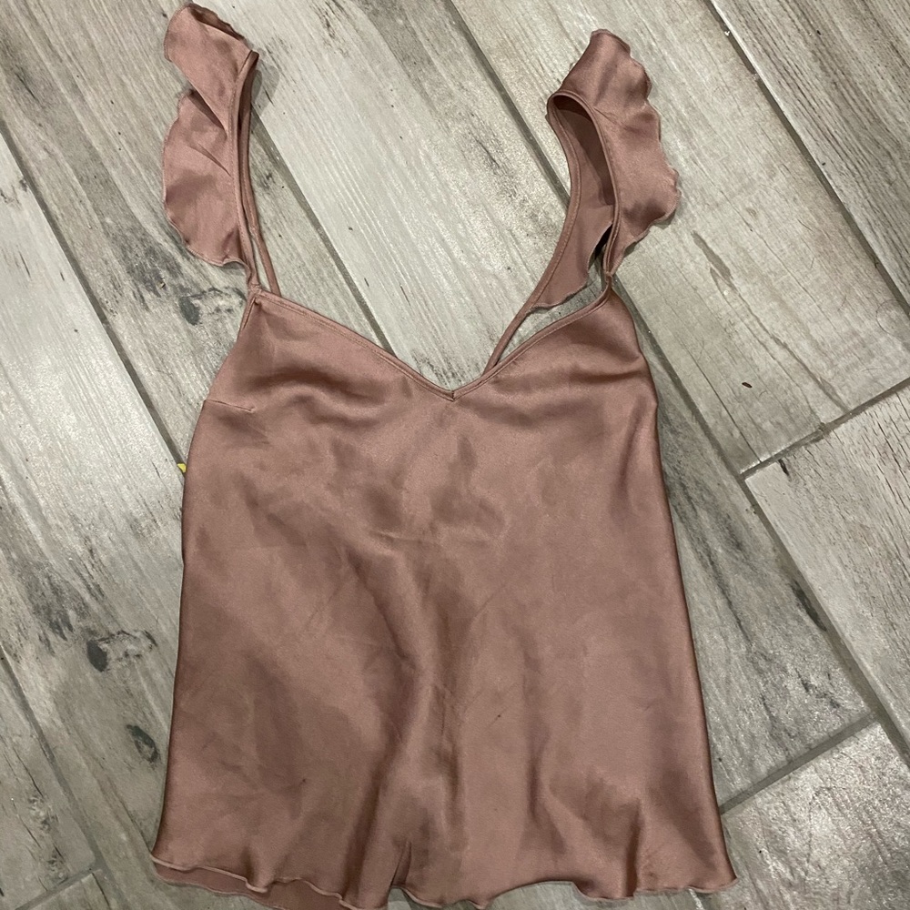 silk rose cropped tank